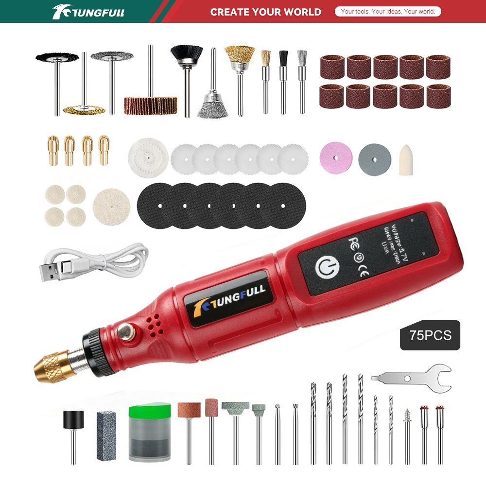 Jewelry Making Drill - TUNGFULL 3.7V Alat Rotary Tanpa Kabel