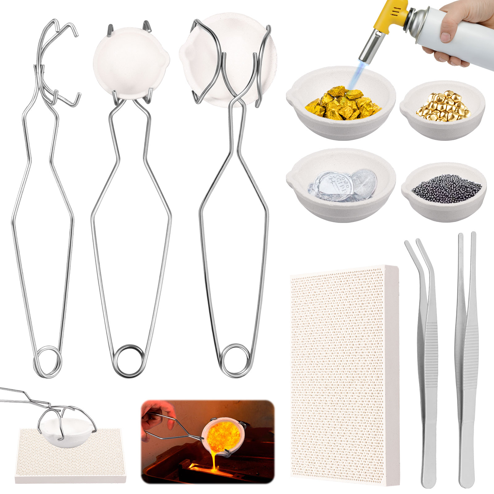 Jewelry Making Torch - Set Crucible Kit Peleburan & Pencetakan