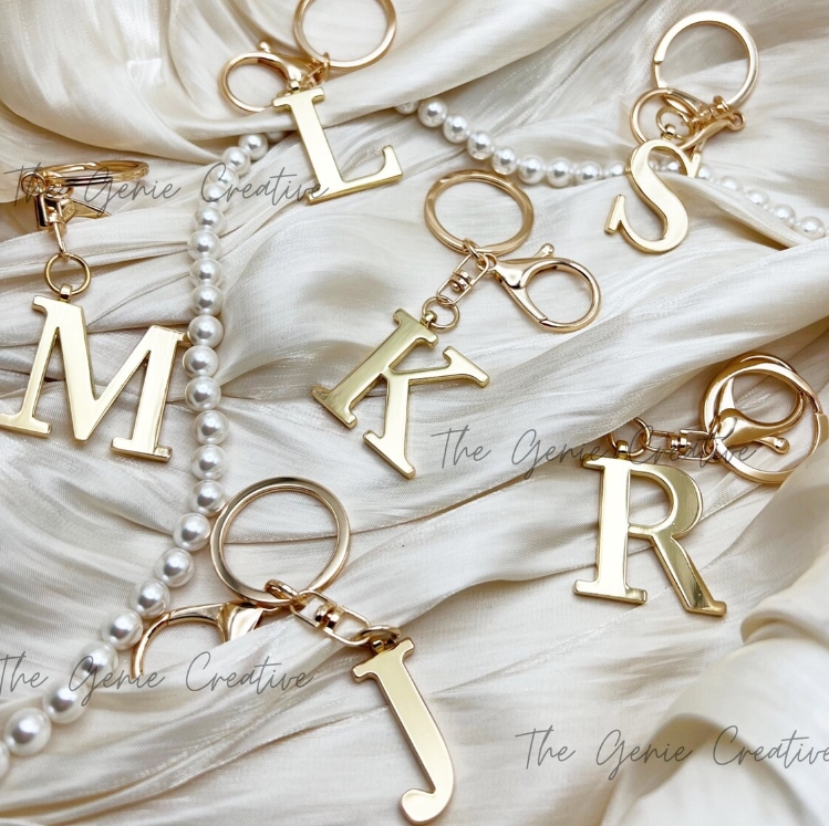 Lobster Clasp Silver - Gantungan Kunci Inisial 3D Stainless Steel