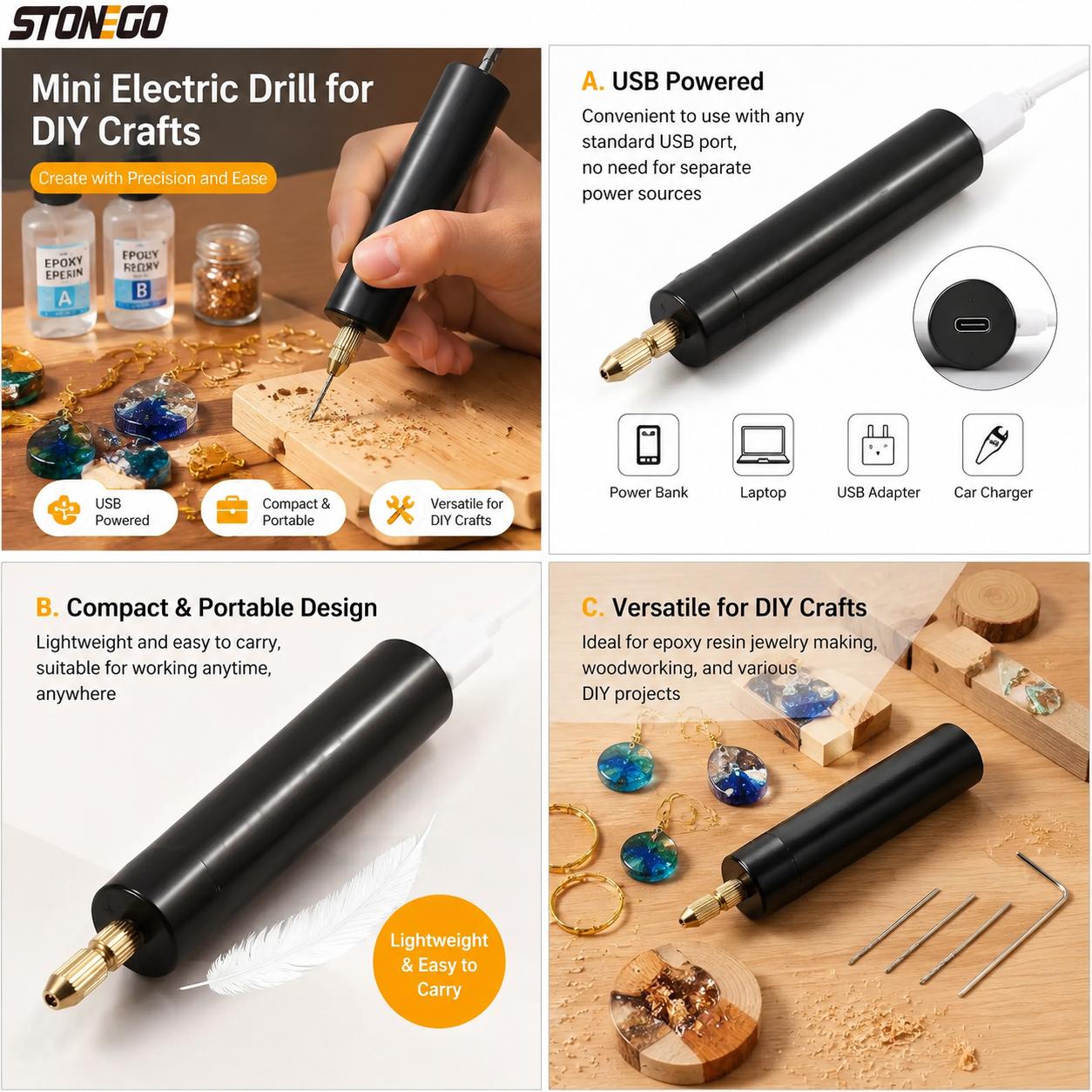 Bor Listrik Bertenaga USB Mini - Jewelry Making Dc ulasan dan harga